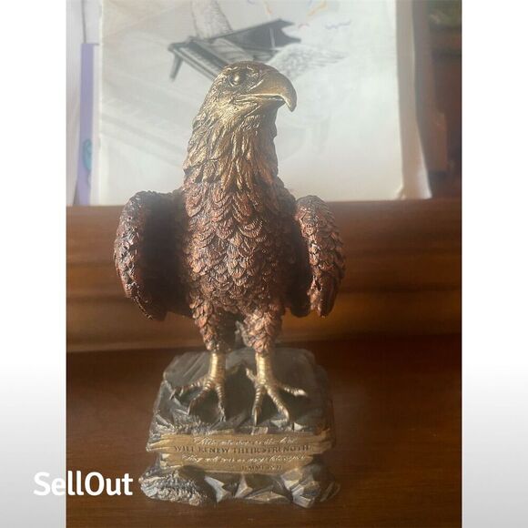 Majestic Eagle Sculpture with Inspirational Quote - Picture 4 of 4